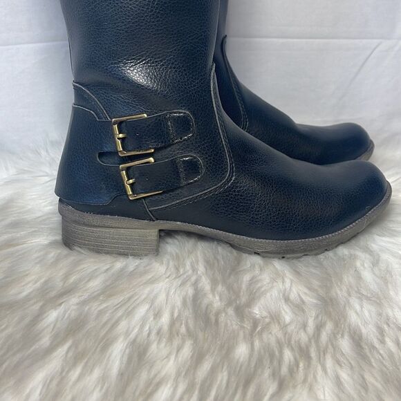 Clarks Black Pebbled Leather Knee High Boots Sz 5 - Picture 5 of 7